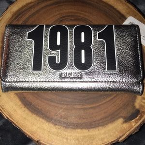 New With Tags retired Guess silver est 1981 wallet